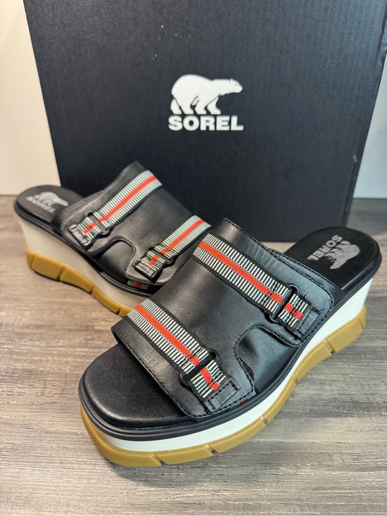 Sorel Shoes - Sorel Joanie III Slide Platform Sandals with Red Stripe Sz 8/EU39